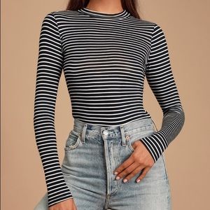 Lulus Anything is Posh-ible Black Striped Top